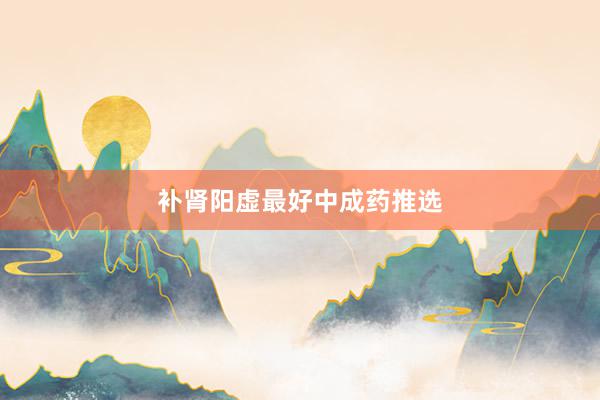 补肾阳虚最好中成药推选