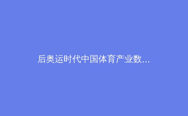 后奥运时代中国体育产业数字化转型的机遇与挑战 - 3
